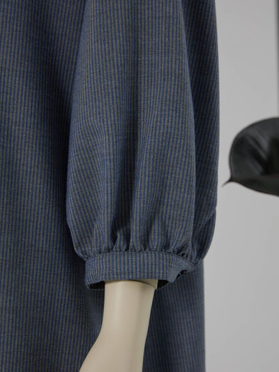 天然素材の持つ素朴な魅力を引き出す、洗練されたパッチワークデザイン　コットンリネン ワンピース　250306-1