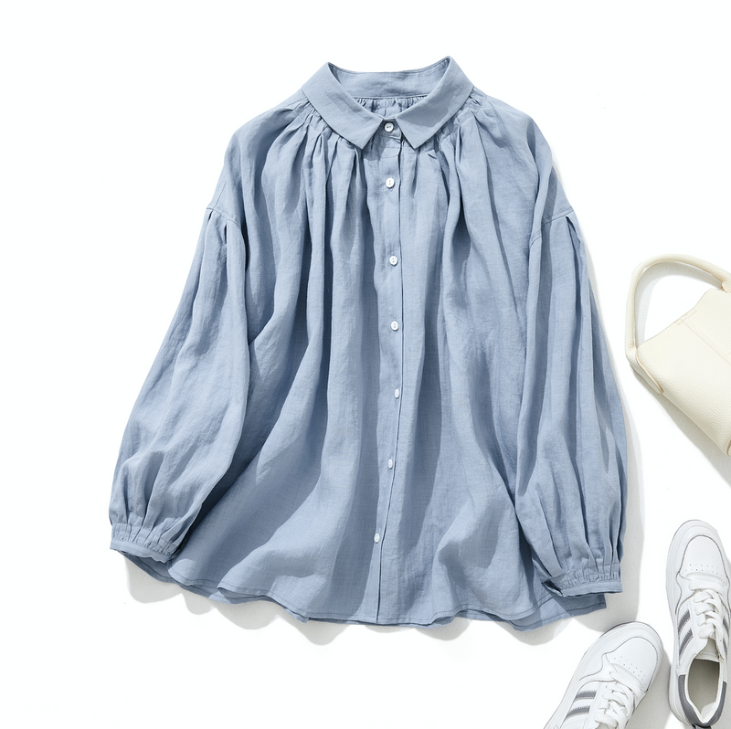 亞麻襯衫 亞麻長袖 220606 可搭配多種服裝