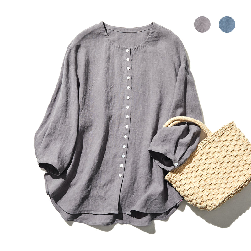 100% 亞麻無色開襟衫，可輕鬆融入您的日常服裝 230506
