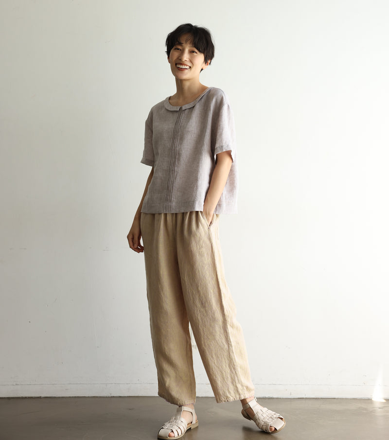 光滑舒適的亞麻褲 100%亞麻 240712-1