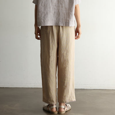 光滑舒適的亞麻褲 100%亞麻 240712-1