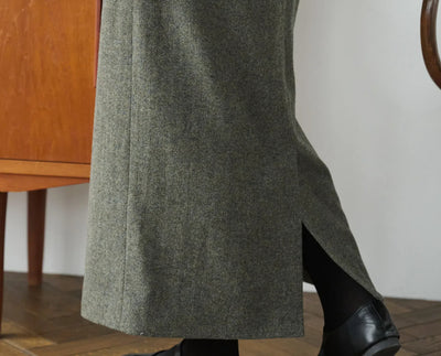 成人時尚裙子，羊毛混紡，有襯裡，241022-1 