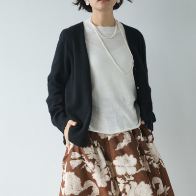 可長期穿著的羊絨開襟衫 V領開襟衫 100%羊絨 241101 