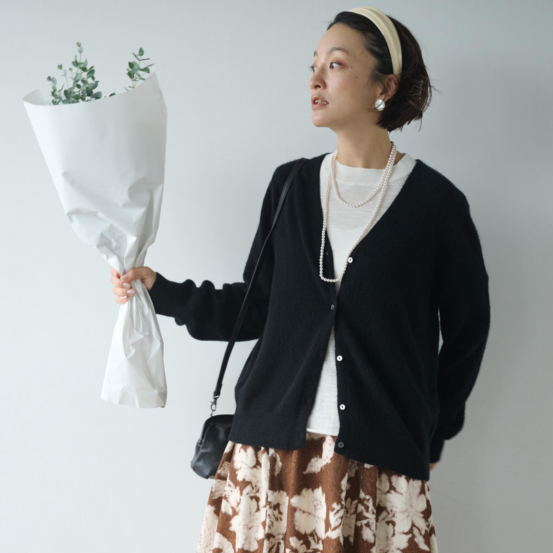 可長期穿著的羊絨開襟衫 V領開襟衫 100%羊絨 241101 