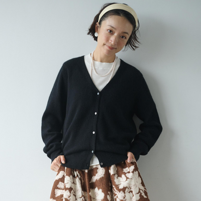 可長期穿著的羊絨開襟衫 V領開襟衫 100%羊絨 241101 