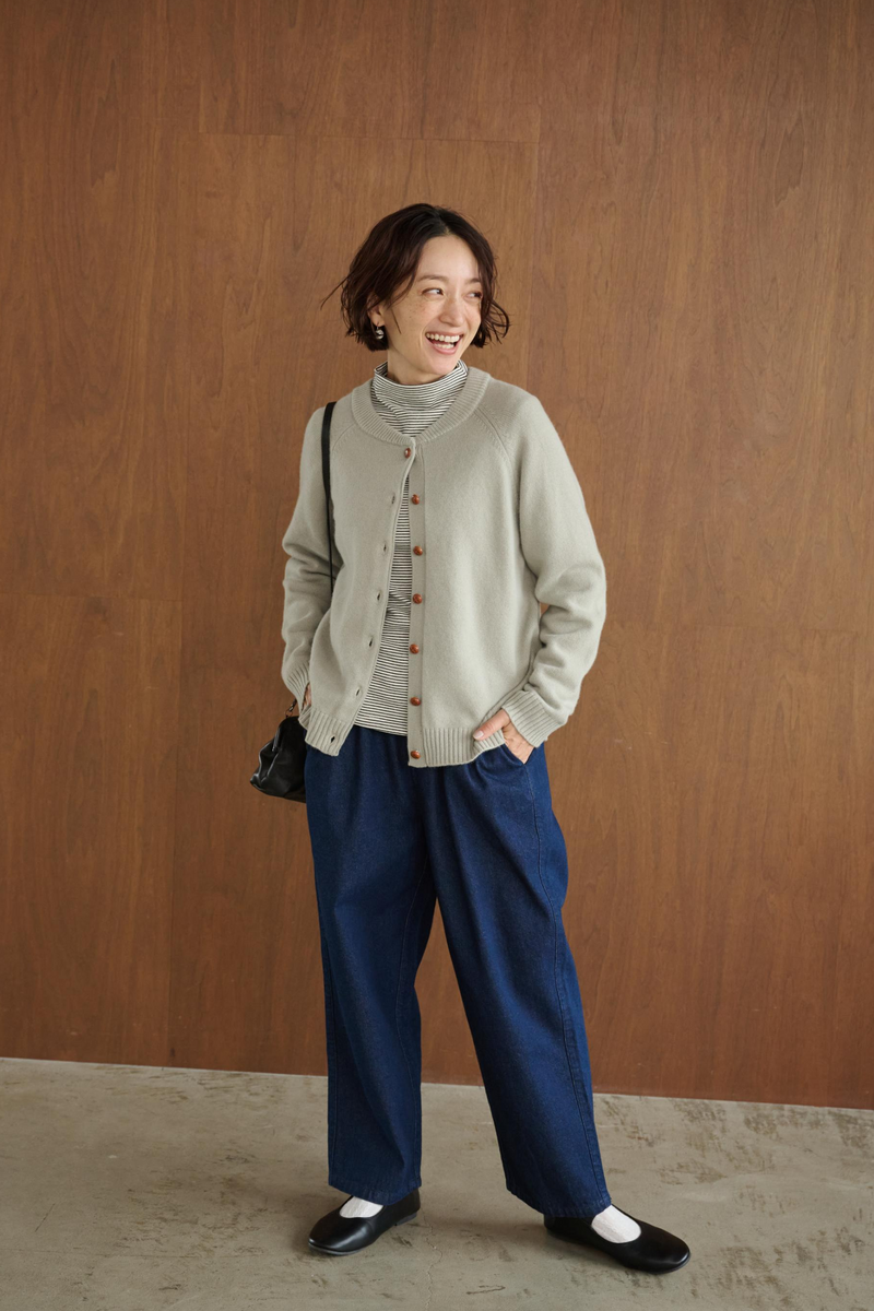 日常に欠かせないデニムパンツ 　コットン　ワイドパンツ　250216-1