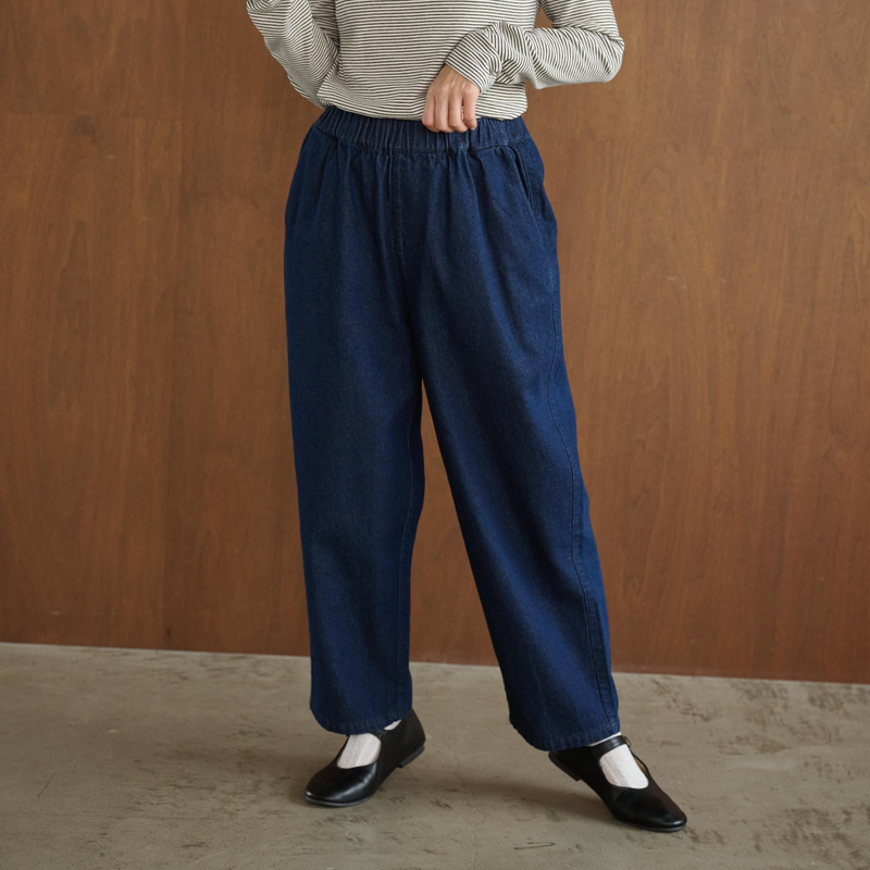 日常に欠かせないデニムパンツ 　コットン　ワイドパンツ　250216-1