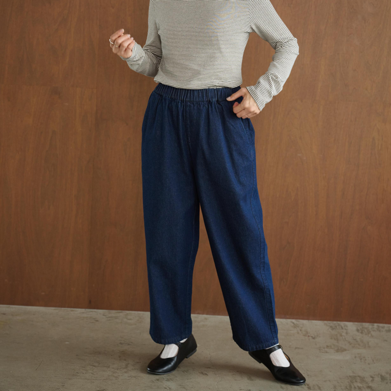 日常に欠かせないデニムパンツ 　コットン　ワイドパンツ　250216-1