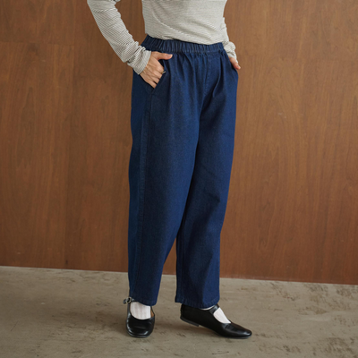 日常に欠かせないデニムパンツ 　コットン　ワイドパンツ　250216-1