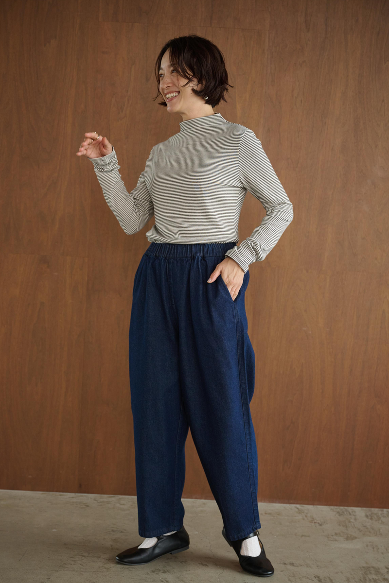 日常に欠かせないデニムパンツ 　コットン　ワイドパンツ　250216-1