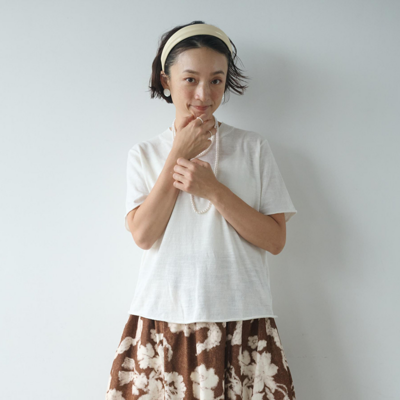 期間限定10％OFF★シンプルで上品なコットンリネンニット　サマーニット 　240707