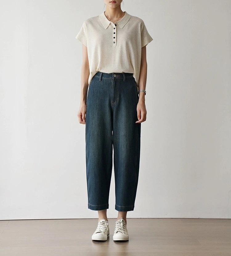 通気性抜群 シワになりにくい 夏用ニットポロシャツ 　半袖ニット 　250611