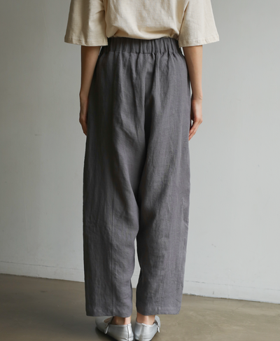 楽なのにおしゃれ感アップリネンパンツ　ロングパンツ　　230710