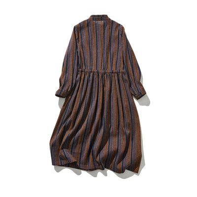 Vintage-inspired ruffle collar dress, long dress 240302-1