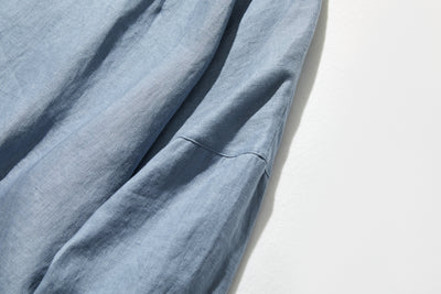 A simple yet stylish 100% linen long-sleeved blouse (230516-1) 