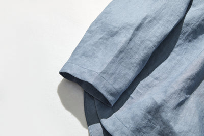 A simple yet stylish 100% linen long-sleeved blouse (230516-1) 