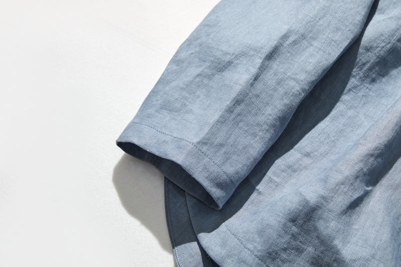 A simple yet stylish 100% linen long-sleeved blouse (230516-1) 