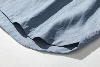 A simple yet stylish 100% linen long-sleeved blouse (230516-1) 