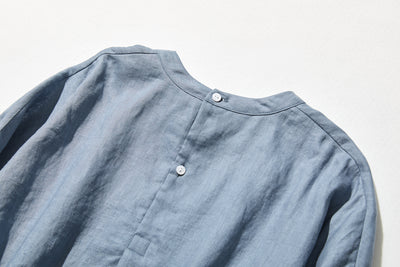 A simple yet stylish 100% linen long-sleeved blouse (230516-1) 