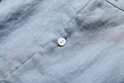 A simple yet stylish 100% linen long-sleeved blouse (230516-1) 