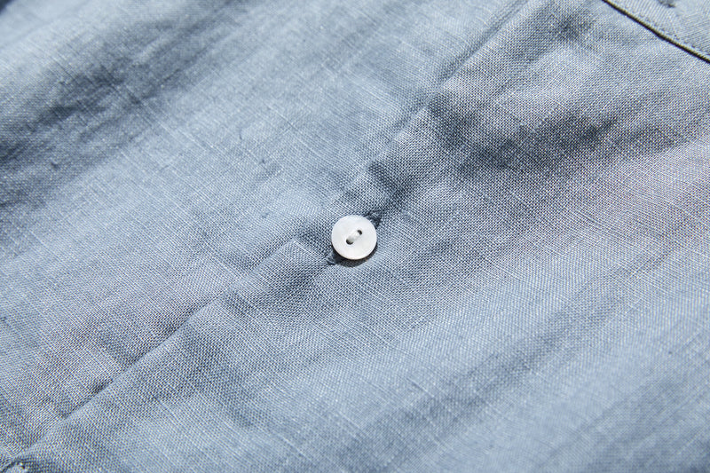 A simple yet stylish 100% linen long-sleeved blouse (230516-1) 