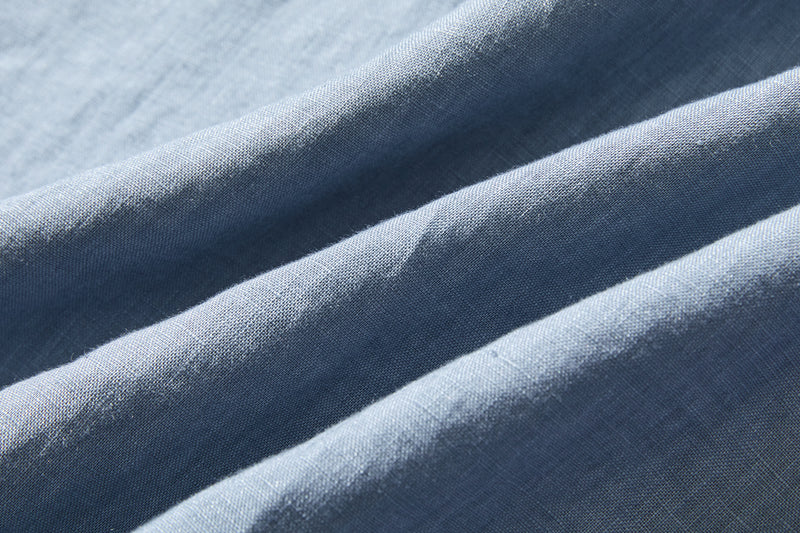 A simple yet stylish 100% linen long-sleeved blouse (230516-1) 