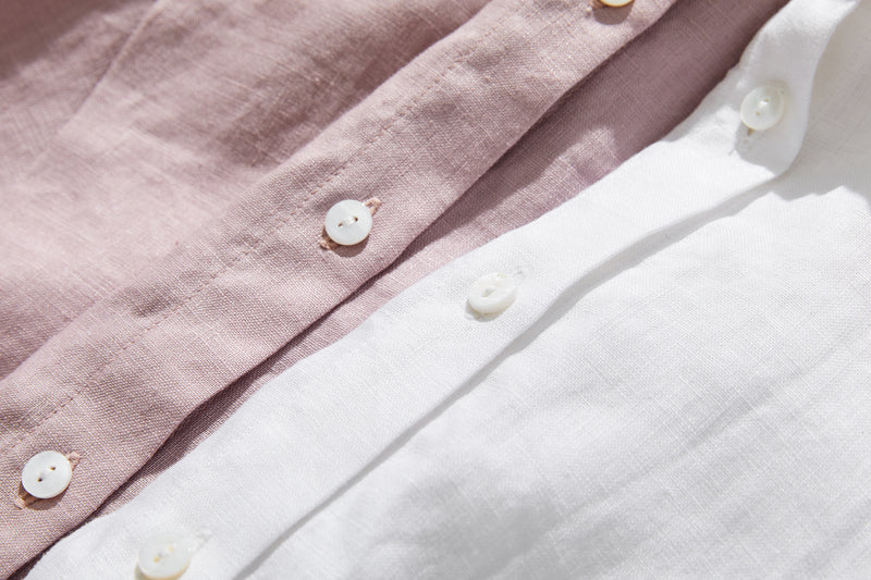 Comfortable linen shirt blouse with 3/4 sleeves for everyday wear (230612)