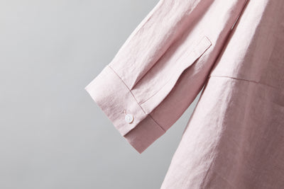 Comfortable linen shirt blouse with 3/4 sleeves for everyday wear (230612)