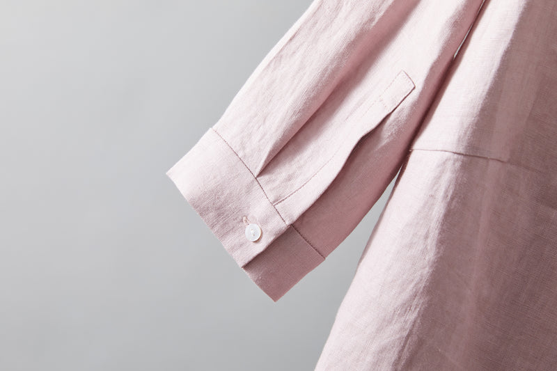Comfortable linen shirt blouse with 3/4 sleeves for everyday wear (230612)