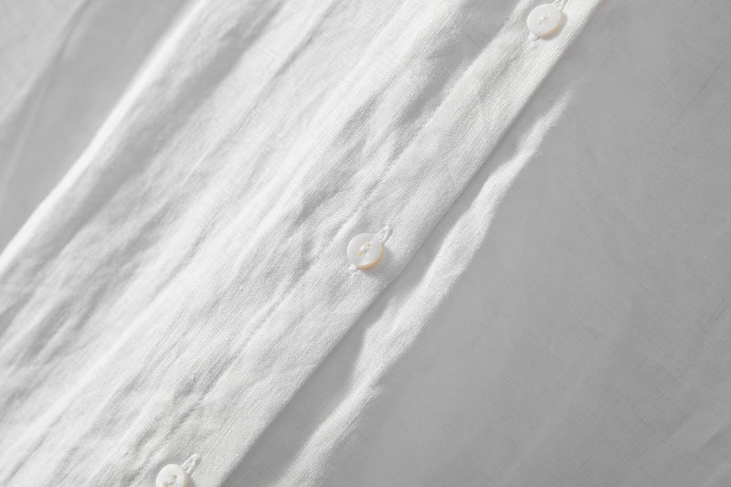 Comfortable linen shirt blouse with 3/4 sleeves for everyday wear (230612)