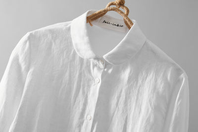 Comfortable linen shirt blouse with 3/4 sleeves for everyday wear (230612)