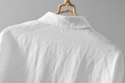 Comfortable linen shirt blouse with 3/4 sleeves for everyday wear (230612)