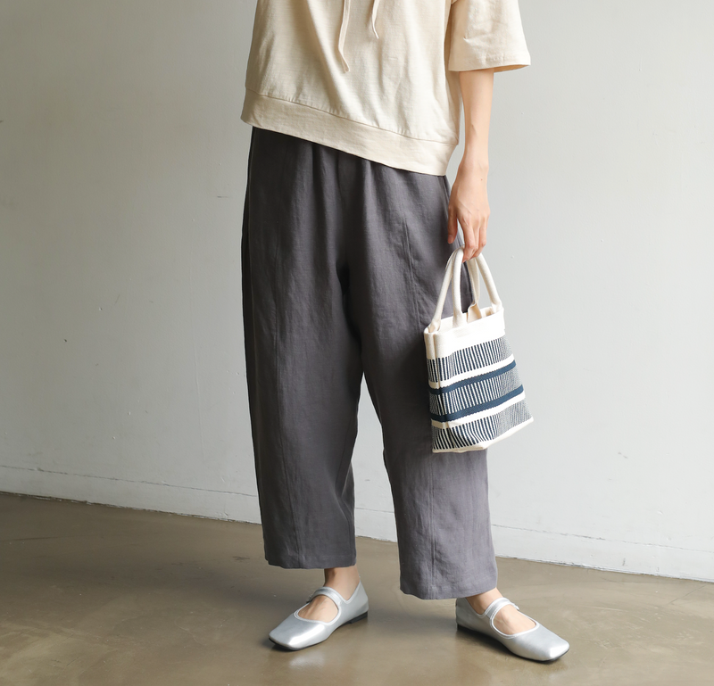楽なのにおしゃれ感アップリネンパンツ　ロングパンツ　　230710