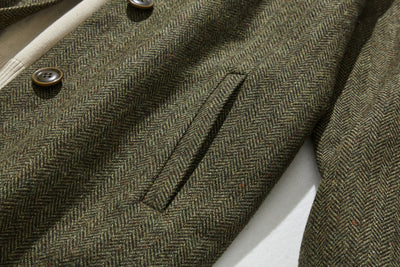 これからの季節の主役アウター　ウール混ヘリンボーン織生地　ブルゾン　コート 　231013