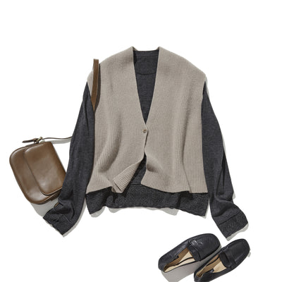 Enjoy warmth and style at home or outside with this 100% knit vest (251103-1)