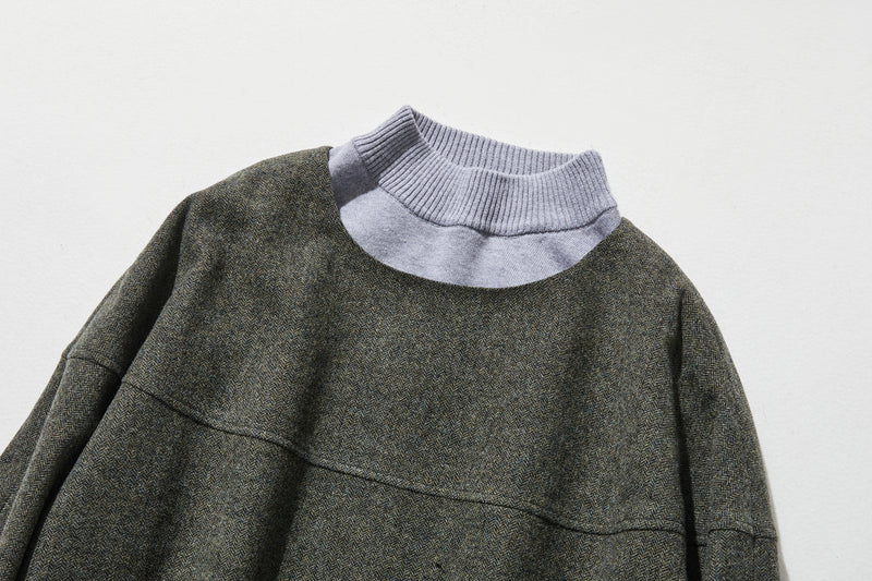 ★New Color★ Popular Vintage-Style Herringbone Fabric Wool Blend Dress, Loose Fit, Lined, 221002-6 