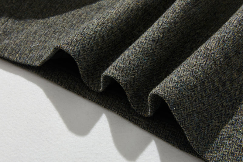 ★New Color★ Popular Vintage-Style Herringbone Fabric Wool Blend Dress, Loose Fit, Lined, 221002-6 