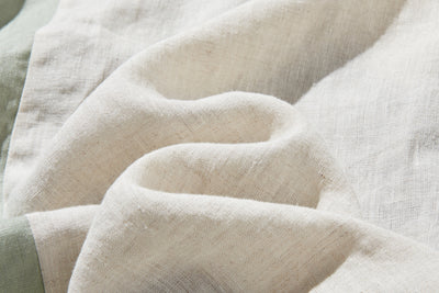 夏の定番ワンピース 配色ワンピース　リネン100％　半袖ワンピース　250705-1