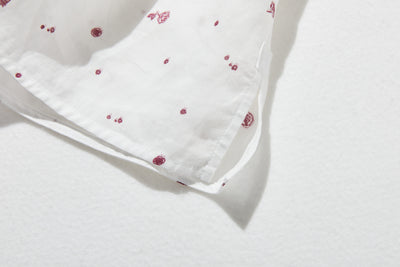 真夏にも涼しく着れる麻のブラウス　プリントブラウス　250606