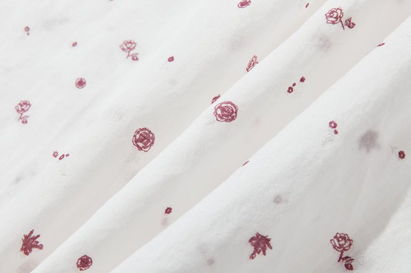 真夏にも涼しく着れる麻のブラウス　プリントブラウス　250606