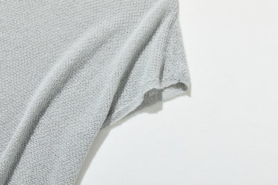 夏も冬も快適！立体編みのリネンコットンニットプルオーバー　　250703