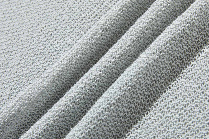 夏も冬も快適！立体編みのリネンコットンニットプルオーバー　　250703