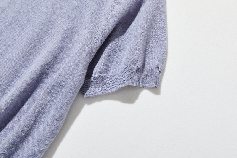 夏の定番に！涼やか着回しニット　リネン コットン半袖トップス　250704