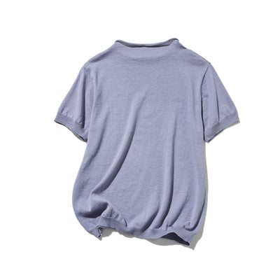 夏の定番に！涼やか着回しニット　リネン コットン半袖トップス　250704