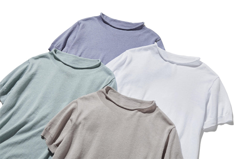 夏の定番に！涼やか着回しニット　リネン コットン半袖トップス　250704