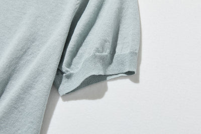 夏の定番に！涼やか着回しニット　リネン コットン半袖トップス　250704