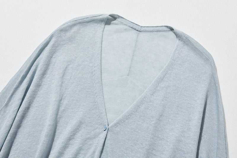 即使在炎熱的季節也能保持涼爽！四分之三袖亞麻開襟衫 防紫外線防曬 240701