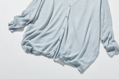 即使在炎熱的季節也能保持涼爽！四分之三袖亞麻開襟衫 防紫外線防曬 240701