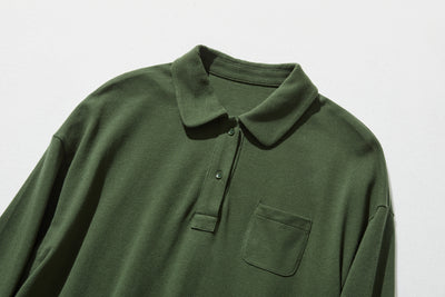 春と夏にぴったり！ ラフで動きやすいポロカラーワンピース　コットン100％　　250303