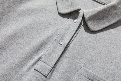 春と夏にぴったり！ ラフで動きやすいポロカラーワンピース　コットン100％　　250303